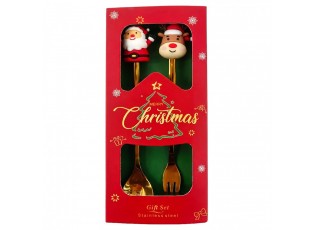 Dessert Cutlery SET 2 Gold Colored Metal Christmas Decoration Christmas - Christmas