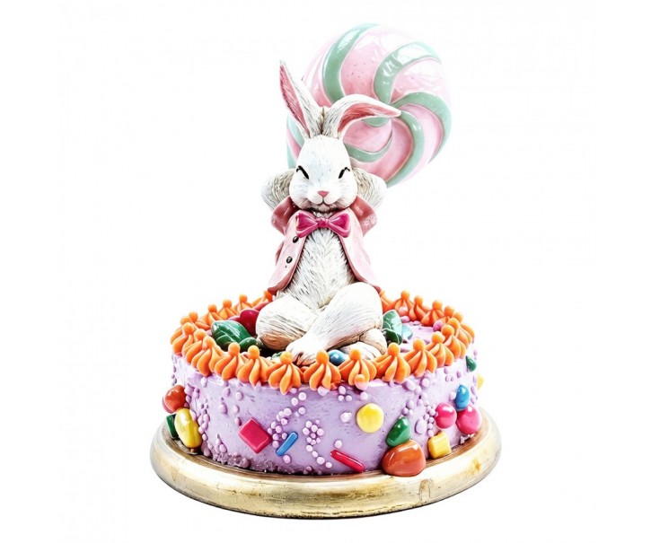 Decorative Figurine Rabbit White Plastic Figurine - 18*17*20 cm Clayre & Eef
