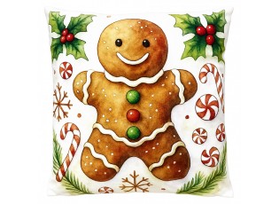 Vánoční dekorační polštář Perníček GingerBread - 45*45*4 cm