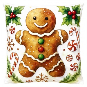 Vánoční dekorační polštář Perníček GingerBread - 45*45*4 cm