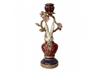 Candle Holder Rabbit Gold Colored Plastic - 14*11*31 cm