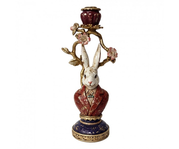Candle Holder Rabbit Gold Colored Plastic - 14*11*31 cm Clayre & Eef