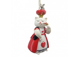 Christmas Ornament Cat White Plastic - 5*4*10 cm