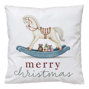Dekorační polštář houpací koník Merry Christmas - 45*45*4 cm