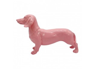 Decorative Figurine Dog Pink Plastic - 32*9*20 cm
