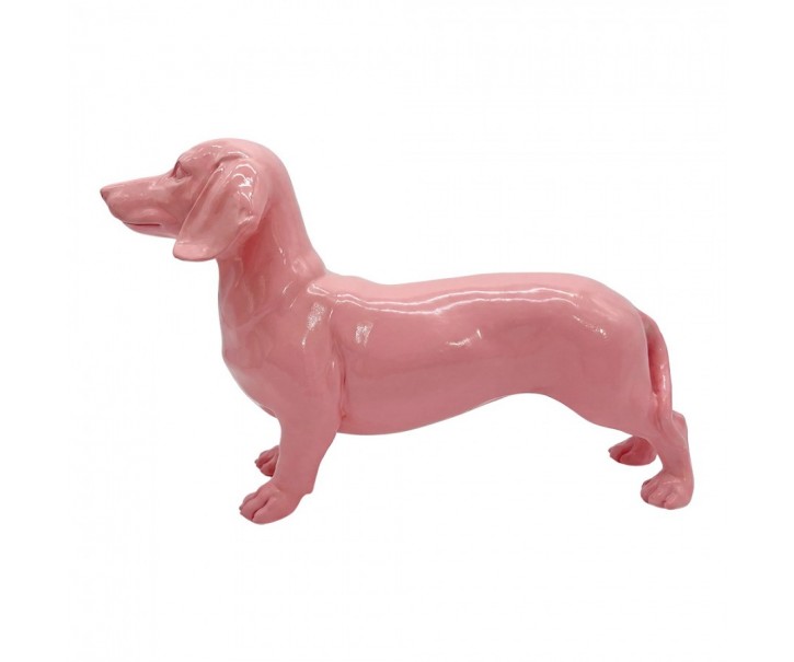Decorative Figurine Dog Pink Plastic - 32*9*20 cm Clayre & Eef