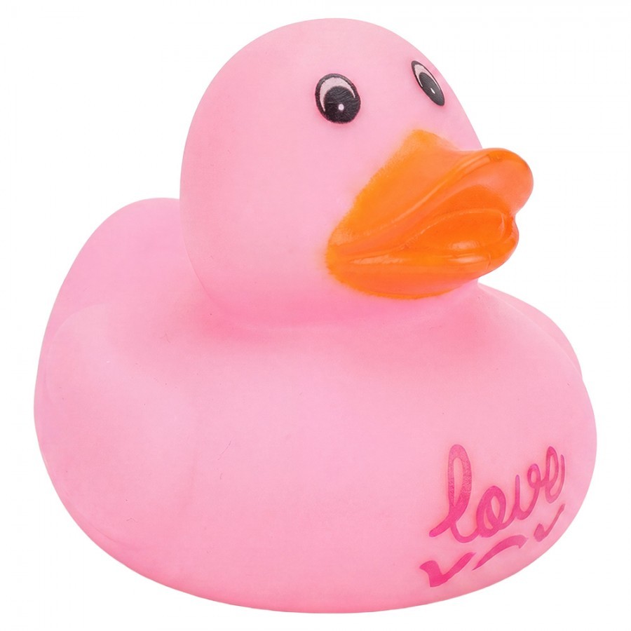 Růžová kachnička LOVE Fancy Ducks - 6*6*6 cm