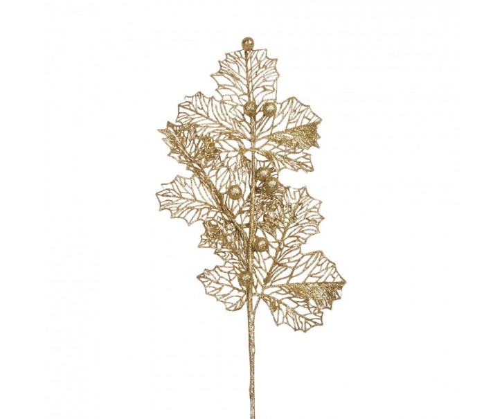Decorative Branch Gold Colored Plastic Christmas Decoration - Clayre & Eef