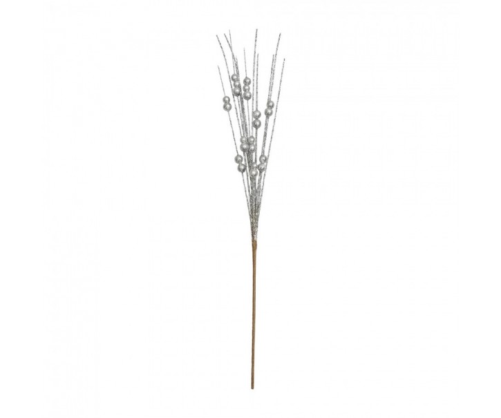 Decorative Branch Silver Colored Plastic Christmas Decoration - Clayre & Eef