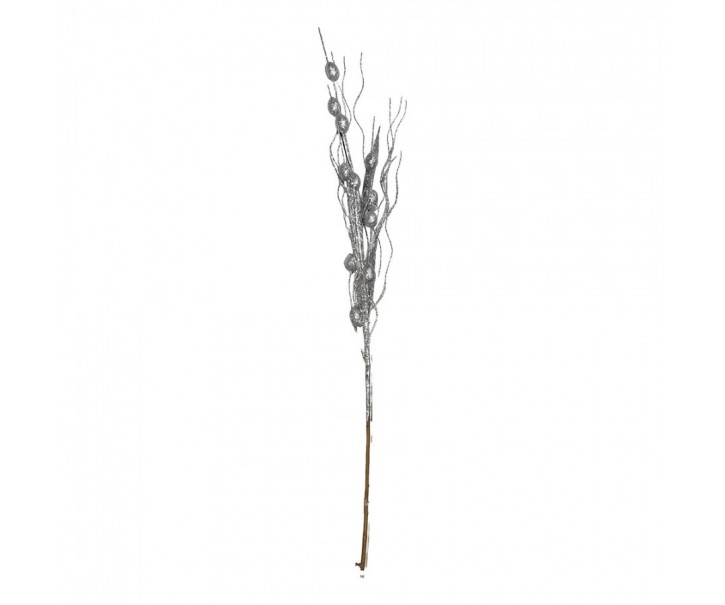 Decorative Branch Silver Colored Plastic Christmas Decoration - Clayre & Eef