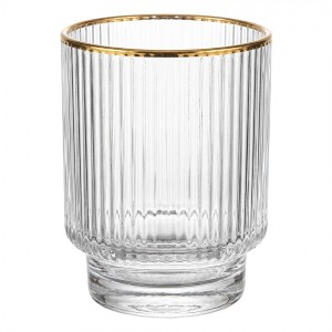 Elegantní sklenice na vodu se zlatým okrajem - Ø 8*10 cm / 320 ml