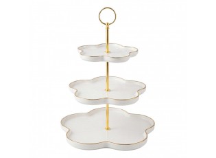 Elegantní keramický 3-patrový etažér ve tvaru květů - Ø 24 cm