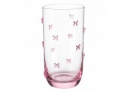 Sklenice na vodu s romantickým motivem mašliček - Ø 7*15 cm / 350 ml
