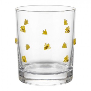 Sklenice na vodu s motivem včeliček - Ø 8*10 cm / 320 ml