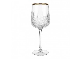 Elegantní sklenice na víno se zlatým okrajem - Ø 7*23 cm / 300 ml