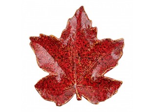 Decorative Bowl Leaf Red Ceramic Decorative Bowl - 20*19*4 cm