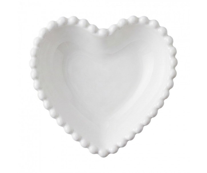 Decorative Bowl Heart White Ceramic - 4.0 cm Clayre & Eef