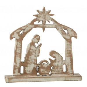 Přírodní Betlém s patinou Nativity - 28*5*30 cm
