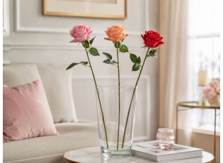Červená umělá květina růže Rosea - 8*8*50 cm