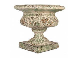 Zelený antik květináč v barokním stylu s listy Baroque - Ø 56*50 cm