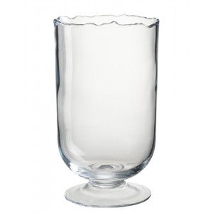 Transparentní skleněná váza s nepravidelným okrajem Simo - 16*12*30 cm