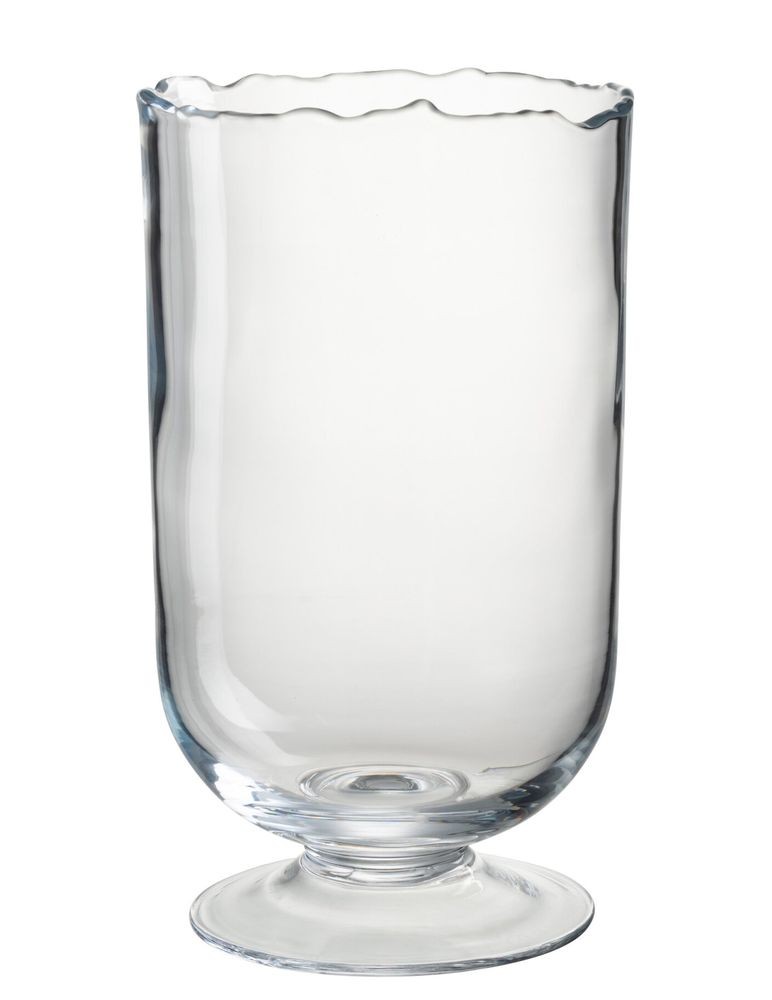 Transparentní skleněná váza s nepravidelným okrajem Simo - Ø 19*33 cm
