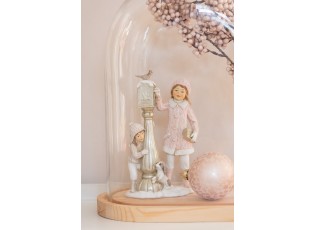 Sada 2ks dekorace děti u stromku a u schránky - 12*7*21 cm
