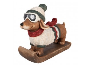 Dekorace jezevčík v lyžařském obleku Dachshund - 51*17*37 cm
