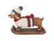 Dekorace jezevčík v lyžařském obleku Dachshund - 51*17*37 cm Clayre & Eef