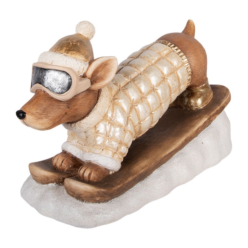Dekorace jezevčík v lyžařském obleku Dachshund - 50*23*29 cm