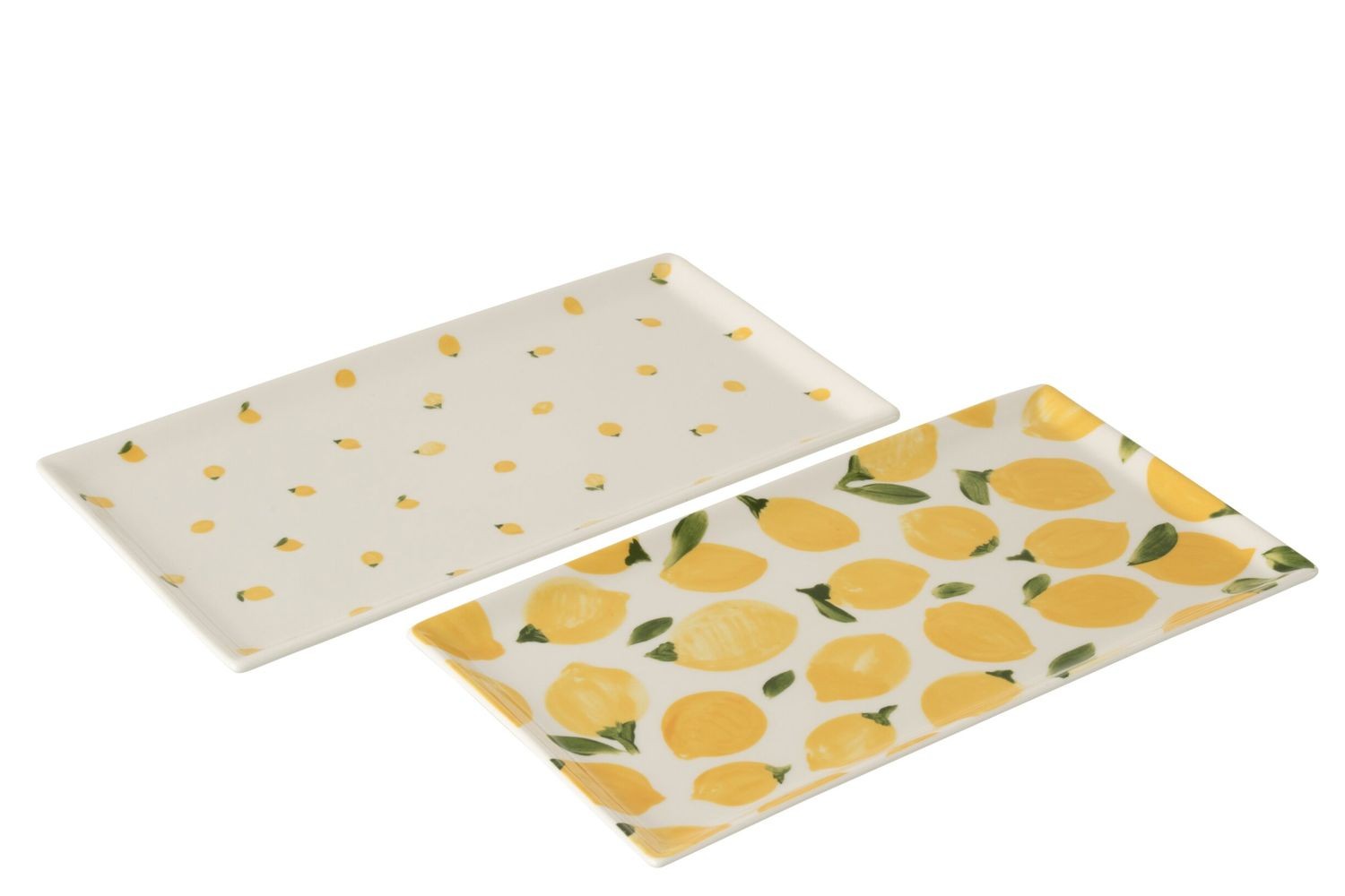 Sada 2 keramických táců s motivem citrónů Casa Limone - 31*17*1,5 cm