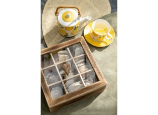 Kávová sada 4 šálků s podšálky Casa Limone - Ø 11*6 cm / 90 ml