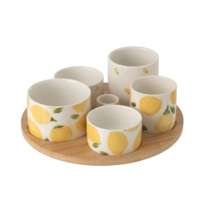 Veliká sada na předkrmy s motivem citrónů Casa Limone - Ø 13*8 cm