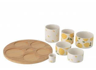 Veliká sada na předkrmy s motivem citrónů Casa Limone - Ø 13*8 cm