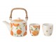 Čajová sada s konvičkou a 2 hrnky Casa Naranja - 16*11*12 cm / 600 ml J-Line by Jolipa