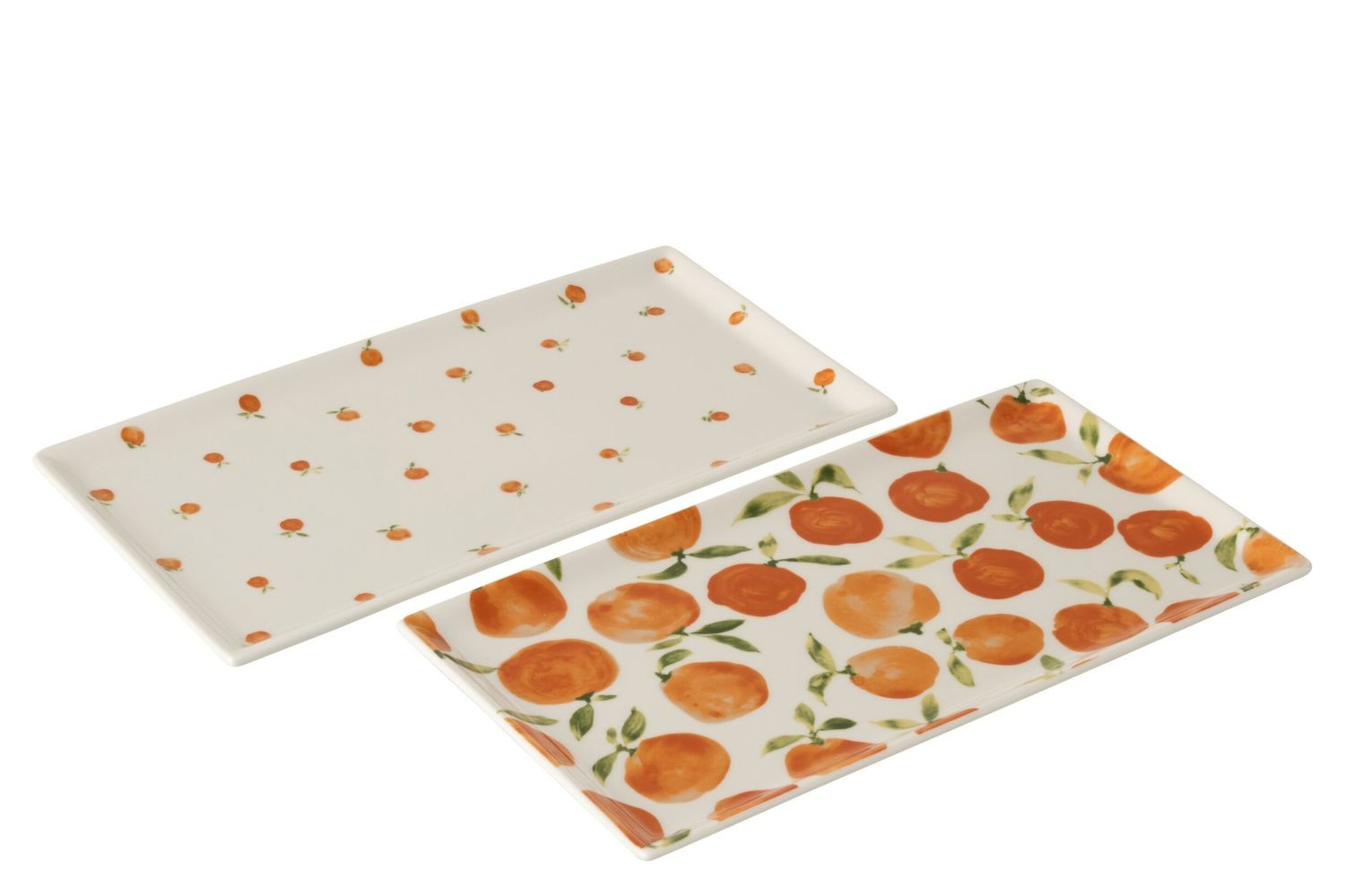 Sada 2 keramických táců s motivem pomerančů Casa Naranja - 31*17*1,5 cm