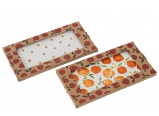 Sada 2 keramických táců s motivem pomerančů Casa Naranja - 31*17*1,5 cm