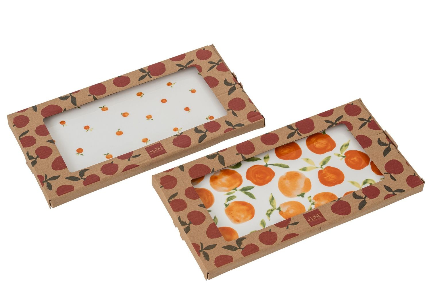 Sada 2 keramických táců s motivem pomerančů Casa Naranja - 31*17*1,5 cm