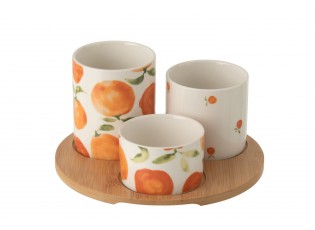 Malá sada na předkrmy s motivem pomerančů Casa Naranja - Ø 8*9 cm