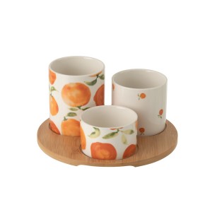 Malá sada na předkrmy s motivem pomerančů Casa Naranja - Ø 8*9 cm