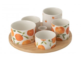 Veliká sada na předkrmy s motivem pomerančů Casa Naranja - Ø 13*8 cm