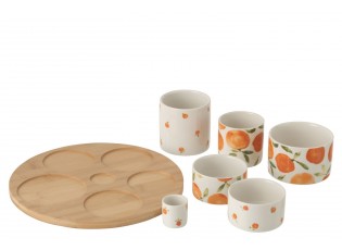 Veliká sada na předkrmy s motivem pomerančů Casa Naranja - Ø 13*8 cm