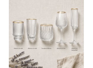 Elegantní sklenice na vodu se zlatým okrajem - Ø 8*10 cm / 320 ml