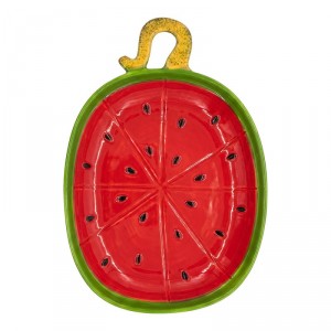 Červená keramická miska ve tvaru melounu Sweet Melon - 24*17*3 cm