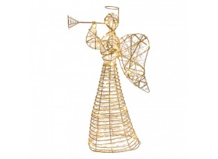 Christmas Decoration With LED Lighting Angel 28x10x51 Cm / 3xAA Gold Colored Metal - LED 28*10*51 cm / 3*AA