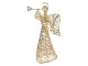 Christmas Decoration With LED Lighting Angel 28x10x51 Cm / 3xAA Gold Colored Metal - LED 28*10*51 cm / 3*AA Clayre & Eef