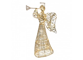 Christmas Decoration With LED Lighting Angel 28x10x51 Cm / 3xAA Gold Colored Metal - LED 28*10*51 cm / 3*AA