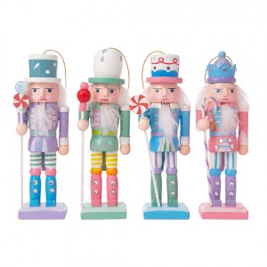 Set 4ks vánoční dřevěná ozdoba Louskáček - 3*12cm