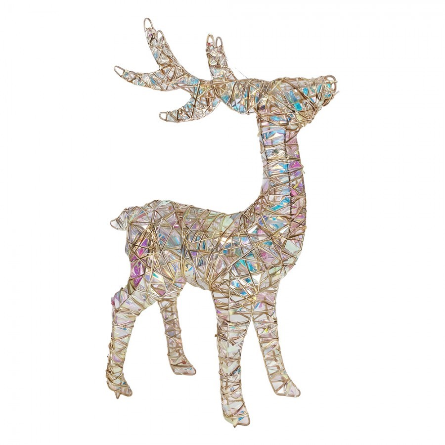 Christmas Decoration With LED Lighting Deer 34x13x53 Cm / 3xAA Gold Colored Metal - LED 34*13*53 cm / 3*AA