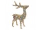 Christmas Decoration With LED Lighting Deer 34x13x53 Cm / 3xAA Gold Colored Metal - LED 34*13*53 cm / 3*AA Clayre & Eef